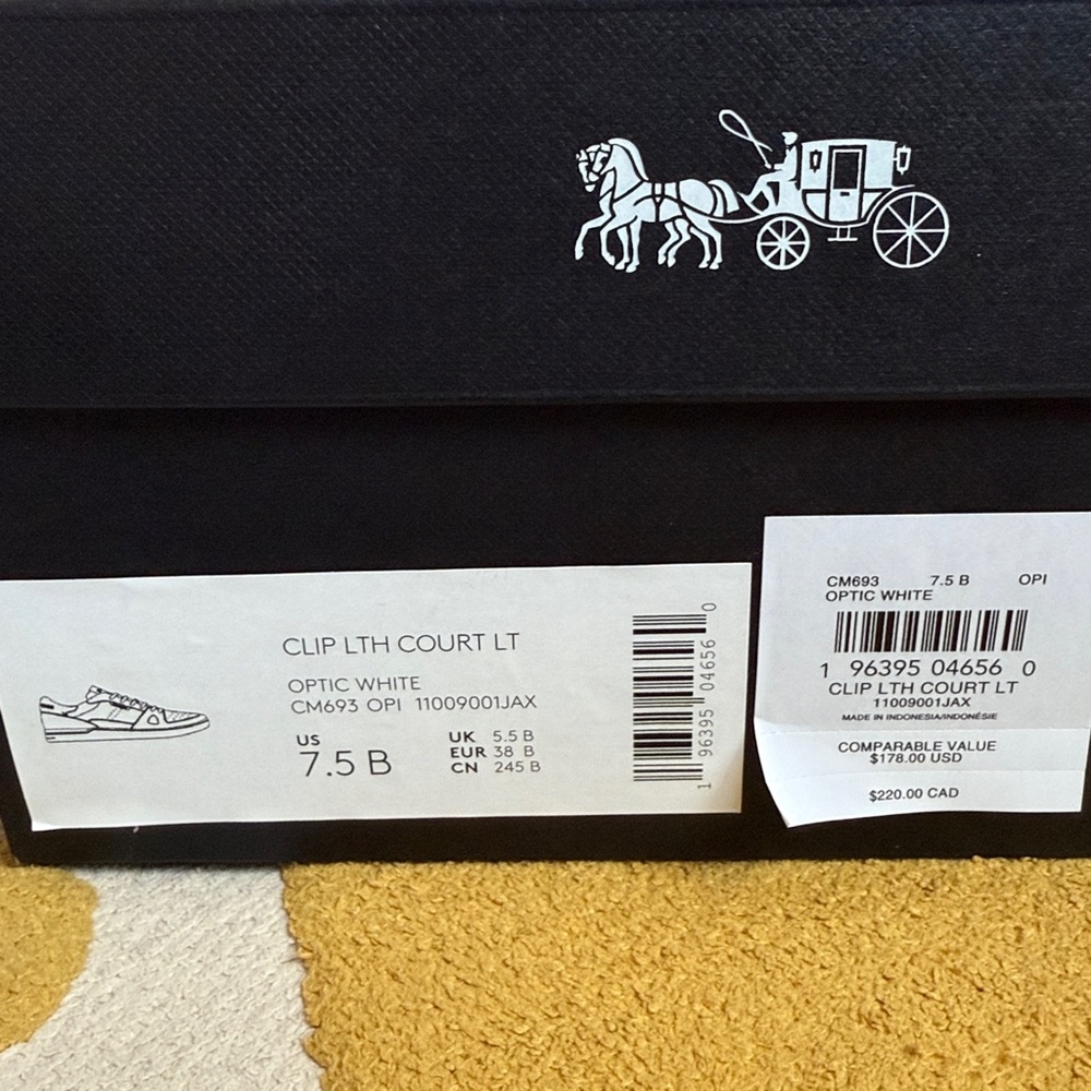 NWT Coach Clip Court Low-Top Sneakers - White - Size 7.5 - Picture 4 of 7